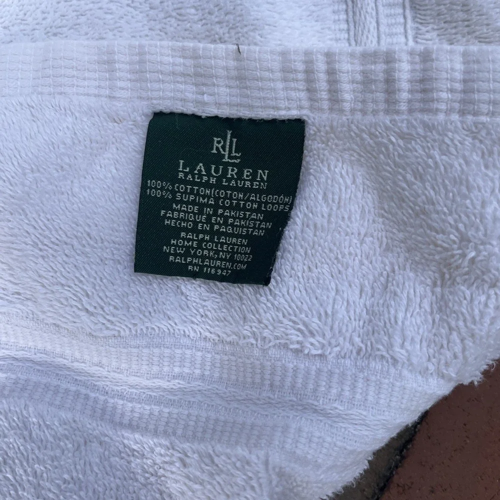 Ralph Lauren White Towels Set 8 Piece Bath + Hand Towel Wash Cloth, Used